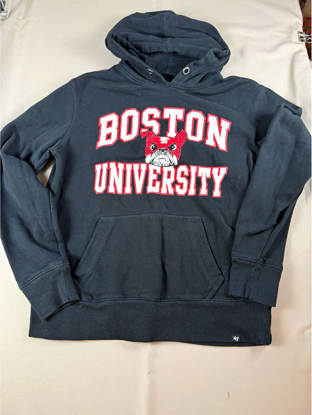 '47 Boston University Terriers Black Pullover Hoodie Sweatshirt Size L